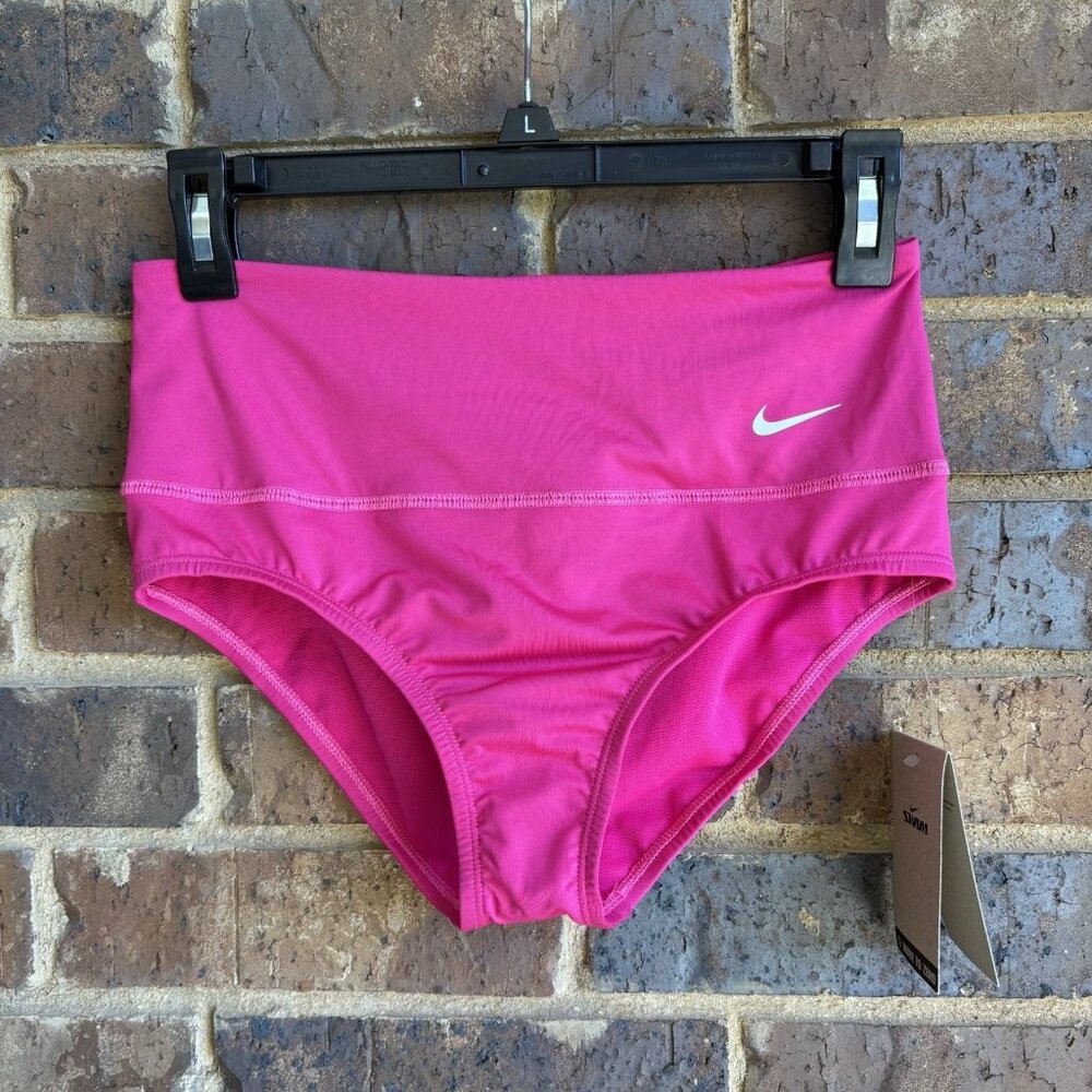Nike Essential Women's High Waisted Swim Bottoms- Pink - Size S